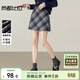 尚都比拉英倫風(fēng)氣質(zhì)半身裙女冬季含棉厚款保暖A字裙小個(gè)子中腰格紋短裙