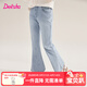 笛莎（DEESHA）童裝女童兒童牛仔褲2025秋季新款女生百搭微喇牛仔褲中大童褲子 淺牛仔蘭 160