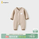 童泰嬰兒連體衣秋冬季純棉保暖寶寶衣服新生兒哈衣爬服睡衣咖色73cm