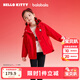 巴拉巴拉【HelloKittyIP】巴拉巴拉女童外套加絨春秋上衣甜美時(shí)尚連帽潮 中國紅60611 110