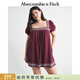 Abercrombie & Fitch美式氣質(zhì)度假風(fēng)百搭泡泡袖系帶方領(lǐng)連衣裙25秋季女裝159-6698 玫紅色 S 165/88A 標準版