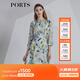 PORTS寶姿春夏新品女裝七分袖收腰顯瘦連衣裙LM8D058MPP095 奶綠色印花 L (8)