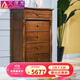 艾理思 全實(shí)木五斗柜 美式實(shí)木斗柜 簡(jiǎn)約歐式5斗櫥臥室家具收納柜儲物柜