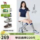 駱駝（CAMEL）【李柯以同款】輕云德訓鞋女厚底休閑鞋 L26S076027 藍色 38