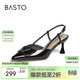 百思圖25夏時(shí)尚潮流細高跟尖頭女涼鞋F6031BH5 黑色 38