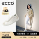 愛(ài)步（ECCO）牛皮簡(jiǎn)約系帶舒適休閑板鞋 柔酷零點(diǎn)女鞋220253 白色/灰白色37 HL