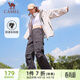 駱駝（CAMEL）直筒梭織工裝長(cháng)褲女防潑水百搭傘兵褲 C24CA6L6619 幻影黑 XS