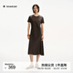 播法式夏日收腰顯瘦T恤裙女夏季款簡(jiǎn)約短袖連衣裙DDS2LD5005 G20甘石 S