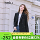 百圖betu女裝春季新款西裝百搭時(shí)尚通勤休閑西裝外套女2502T55 黑色 S