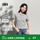 森馬短袖T恤女短款字母插肩袖緊身2025夏季新款時(shí)尚燙鉆衣服氣質(zhì) 中花灰00510 M