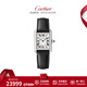 卡地亞（Cartier）手表女 坦克系列石英女表羅馬刻度時(shí)尚女士手表 送女友禮物 29.5*22MM皮帶銀盤(pán)WSTA0135