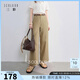 三彩2026春季新款高智感休閑褲九分褲高腰通勤西裝褲卡其直筒褲M(mǎn) 卡其色 S 155/64A 155/64A