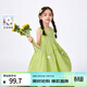 茵曼女童無(wú)袖連衣裙立體花朵裝飾夏季兒童中大童時(shí)尚氣質(zhì)長(cháng)裙 綠色 150