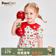 PawinPaw卡通小熊童裝夏季女寶滿(mǎn)印甜美洋氣純棉連衣裙 Red紅色/20 110