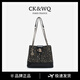 CK&WQ托特包輕奢生日禮物女式2025新款小香風(fēng)時(shí)尚百搭通勤斜挎單肩包 粗花呢款 黑色 標準裝