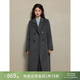 自巧（ZIQIAO）小個(gè)子正肩100%全羊毛雙面呢大衣女2023冬季新款毛呢西裝外套 淺棕灰 （100%綿羊毛） XS (2碼) 拍前請聯(lián)系客服確認尺碼