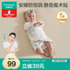 全棉時(shí)代嬰兒針織防驚跳包巾四季新生兒抱被純棉包被熊熊下午茶75×32cm