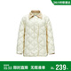 森馬（Semir）羽絨服女中長(cháng)款輕薄肌理寬松2025撞色燈芯絨翻領(lǐng)冬裝109725113027
