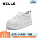 百麗（Belle）厚底增高小白鞋女商場(chǎng)同款簡(jiǎn)約百搭休閑鞋E3P1DCM5 白色 37