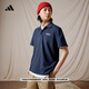 adidas休閑簡(jiǎn)約學(xué)院風(fēng)翻領(lǐng)短袖POLO衫男裝夏季阿迪達斯官方輕運動(dòng) 傳奇墨水藍   L