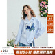 兩三事梵高文藝眷戀刻度2026春新款小清新印花刺繡盤(pán)扣裝飾襯衫女 藍色-y M
