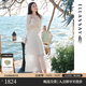 歌力思（ELLASSAY）【萊賽爾百褶透膚】2026博主同款顯瘦中長(cháng)款半身裙女EWB371M00100 珠光白 XS