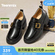 天美意樂(lè )福鞋粗跟學(xué)院英倫皮鞋女單鞋2026春新款 黑色 37