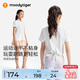 moodytiger女童燕尾短袖T恤26年夏季新款運動(dòng)速干防曬吸汗分叉印花上衣