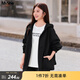MsShe【夾棉加厚棉衣連帽外套】大碼女裝2025冬裝胖mm顯瘦棉服女 A款風(fēng)衣-黑色現貨 XL