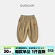嘟嘟家【100%棉】?jì)和兠揲L(cháng)褲夏款男童防蚊褲女童褲子寶寶束腳褲夏裝潮 卡其色286 90