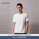 Calvin KleinJeans夏季男女情侶中性休閑簡(jiǎn)約ck壓紋字母圓領(lǐng)純色內搭短袖T恤