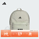 adidas實(shí)用時(shí)尚通勤三條紋休閑運動(dòng)雙肩背包男女新款阿迪達斯官方   淡芝麻灰/黑色   NS(均碼)