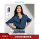 茵曼（INMAN）智調溫牛仔襯衣2026春夏女裝新款刺繡翻領(lǐng)長(cháng)袖百搭外套上衣 牛仔藍 S