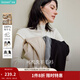 茵曼（INMAN）2026春新款一體半高領(lǐng)可機洗羊毛衫針織毛衣打底衫 米杏色 L