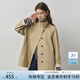 范思藍恩英倫設計感立領(lǐng)風(fēng)衣外套女2025秋裝撞色小個(gè)子休閑上衣女 卡其色短款 S （尺碼偏大，建議往小拍）