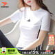 阿迪達斯（adidas）女裝短袖 26春新款運動(dòng)服棉質(zhì)舒適時(shí)尚半袖跑步健身透氣圓領(lǐng)T恤衫 典雅白【柔軟親膚】【修身版型】 M 【165建議體重110-120斤】