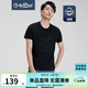 金利來(lái)（Goldlion）奧特萊斯【純棉】男士精致印花毛巾繡短袖圓領(lǐng)T恤 黑色-99 L