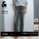 杰克·瓊斯（JACK&JONES）男裝秋季牛仔褲褲身磨破設計多口袋寬松廓形長(cháng)褲褲子225332074