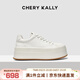 CHERY KALLY琪凱莉[戚薇同款]厚底增高休閑板鞋2026夏季新款軟牛皮小白鞋5083
