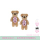 尤目樂(lè )園系列植絨迷你小熊耳釘耳環(huán)耳飾配飾 新年生日禮物送女友 mini款 粉色耳釘 一對