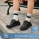 暇步士（Hush Puppies）休閑皮鞋男 2026春新款真皮通勤男鞋增高舒適透氣百搭厚底運動(dòng)鞋 曜石黑 40