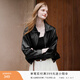 香影美拉德咖色皮衣女短款2026春季新款復古翻領(lǐng)pu皮機車(chē)夾克外套 黑色 M