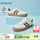 熱風(fēng)（Hotwind）德訓鞋男鞋春秋新款男士時(shí)尚復古休閑鞋拼色百搭厚底板鞋男 88米黑 (預售4.16發(fā)貨) 41 (偏大半碼)