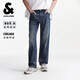 杰克·瓊斯（JACK&JONES） 春季時(shí)尚復古貓須磨白水洗寬松直筒闊腿褲牛仔褲長(cháng)褲子226132044