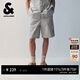 杰克·瓊斯（JACK&JONES）夏季男裝牛仔短褲舒適個(gè)性百搭時(shí)尚簡(jiǎn)約風(fēng)高街純棉質(zhì)感褲子 G01石灰花灰 M (175)