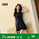 森馬（Semir）連衣裙女polo領(lǐng)無(wú)袖花苞裙甜酷2025夏新款辣妹分割短裙小個(gè)子 深藍80801 XL