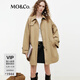 MO&Co.外套附裥棉內膽2026春新品可拆領(lǐng)袢高克重棉斗篷式MBF1COT031 卡其色 XS /155