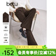 百圖betu女裝冬季新款休閑褲高腰燈芯絨坑條喇叭褲褲子女2411T74 咖啡色 L