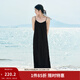 茵曼（INMAN）波西米亞吊帶油畫(huà)連衣裙女2026夏季新款度假裙子 黑色 S