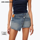 ANN ANDELMAN【明星同款】官方直營(yíng)不對稱(chēng)牛仔短裙女不規則裙擺藍色復古半身裙 藍色 XS
